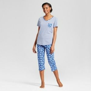 Women's Hanes Premium Tee & Capri Pajamas Set New
